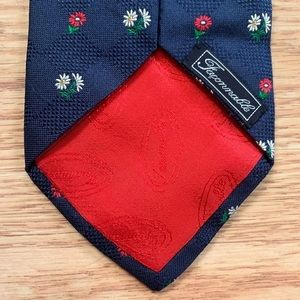 Faconnable Navy Blue Floral Tie